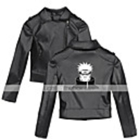 Inspired by Naruto Cosplay Akatsuki Uchiha Itachi Cosplay Costume Masquerade Artificial Leather Print Printing Coat For Men