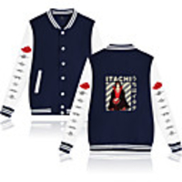 Inspired by Naruto Cosplay Akatsuki Uchiha Itachi Cosplay Costume Polyester / Cotton Blend Print Printing Top For Men