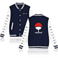 Inspired by Naruto Cosplay Akatsuki Uchiha Itachi Cosplay Costume Polyester / Cotton Blend Print Printing Top For Men