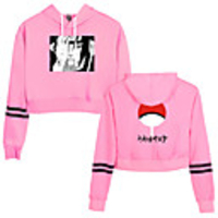 Inspired by Naruto Cosplay Akatsuki Uchiha Itachi Crop Top Hoodie Polyester / Cotton Blend Print Printing Crop Top For Women