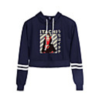 Inspired by Naruto Cosplay Akatsuki Uchiha Itachi Crop Top Hoodie Polyester / Cotton Blend Print Printing Crop Top For Women