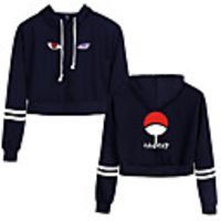 Inspired by Naruto Cosplay Akatsuki Uchiha Itachi Crop Top Hoodie Polyester / Cotton Blend Print Printing Crop Top For Women
