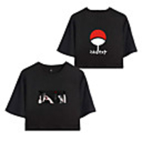 Inspired by Naruto Cosplay Akatsuki Uchiha Itachi Crop Top Pure Cotton Print Printing Crop Top For Women