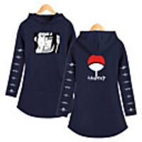 Inspired by Naruto Cosplay Akatsuki Uchiha Itachi Dress Hoodie Polyester / Cotton Blend Print Printing Dress For Women