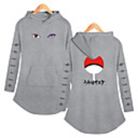 Inspired by Naruto Cosplay Akatsuki Uchiha Itachi Dress Hoodie Polyester / Cotton Blend Print Printing Dress For Women