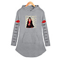 Inspired by Naruto Cosplay Akatsuki Uchiha Itachi Dress Hoodie Polyester / Cotton Blend Print Printing Dress For Women