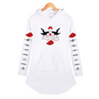 Inspired by Naruto Cosplay Akatsuki Uchiha Itachi Dress Hoodie Polyester / Cotton Blend Print Printing Dress For Women