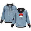 Inspired by Naruto Cosplay Akatsuki Uchiha Itachi Hoodie Anime Cloth Denim Print Printing Denim Jacket Harajuku Denim Jacket For Women