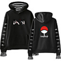 Inspired by Naruto Cosplay Akatsuki Uchiha Itachi Hoodie Fake Two-Piece Polyester / Cotton Blend Print Printing Hoodie For Men