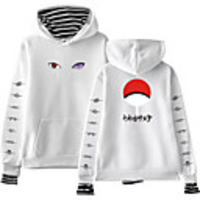 Inspired by Naruto Cosplay Akatsuki Uchiha Itachi Hoodie Fake Two-Piece Polyester / Cotton Blend Print Printing Hoodie For Men