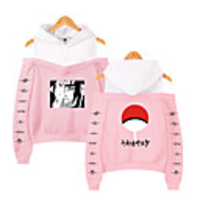 Inspired by Naruto Cosplay Akatsuki Uchiha Itachi Hoodie Fake Two-Piece Polyester / Cotton Blend Print Printing Hoodie For Women