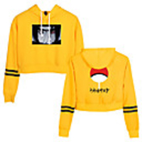 Inspired by Naruto Cosplay Akatsuki Uchiha Itachi Hoodie Polyester / Cotton Blend Print Printing Crop Top For Women