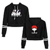 Inspired by Naruto Cosplay Akatsuki Uchiha Itachi Hoodie Polyester / Cotton Blend Print Printing Crop Top For Women