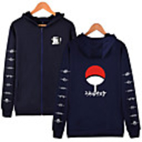 Inspired by Naruto Cosplay Akatsuki Uchiha Itachi Hoodie Polyester / Cotton Blend Print Printing Hoodie For Men