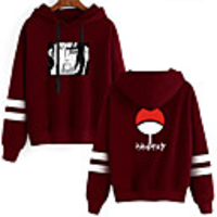 Inspired by Naruto Cosplay Akatsuki Uchiha Itachi Hoodie Polyester / Cotton Blend Print Printing Hoodie For Men