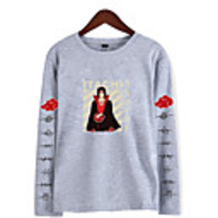 Inspired by Naruto Cosplay Akatsuki Uchiha Itachi Hoodie Polyester / Cotton Blend Print Printing Hoodie For Men