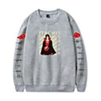 Inspired by Naruto Cosplay Akatsuki Uchiha Itachi Hoodie Polyester / Cotton Blend Print Printing Hoodie For Men