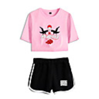 Inspired by Naruto Cosplay Akatsuki Uchiha Itachi Outfits Crop Top Pure Cotton Print Printing Shorts For Women