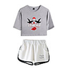 Inspired by Naruto Cosplay Akatsuki Uchiha Itachi Outfits Crop Top Pure Cotton Print Printing Shorts For Women