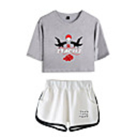 Inspired by Naruto Cosplay Akatsuki Uchiha Itachi Outfits Crop Top Pure Cotton Print Printing Shorts For Women