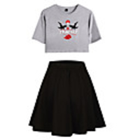 Inspired by Naruto Cosplay Akatsuki Uchiha Itachi Skirt Outfits Pure Cotton Print Printing Skirts For Women