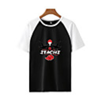 Inspired by Naruto Cosplay Akatsuki Uchiha Itachi T-shirt Polyester / Cotton Blend Print Printing T-shirt For Men