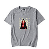 Inspired by Naruto Cosplay Akatsuki Uchiha Itachi T-shirt Polyester / Cotton Blend Print Printing T-shirt For Men