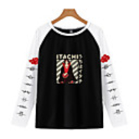 Inspired by Naruto Cosplay Akatsuki Uchiha Itachi T-shirt Polyester / Cotton Blend Print Printing T-shirt For Men