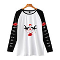 Inspired by Naruto Cosplay Akatsuki Uchiha Itachi T-shirt Polyester / Cotton Blend Print Printing T-shirt For Men