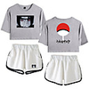 Inspired by Naruto Cosplay Akatsuki Uchiha Outfits Crop Top Pure Cotton Print Printing Shorts For Women