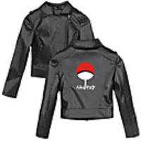 Inspired by Naruto Cosplay Akatsuki Uchiha Sasuke Cosplay Costume Masquerade Artificial Leather Print Printing Coat For Men