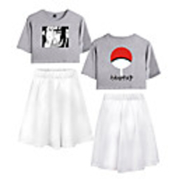 Inspired by Naruto Cosplay Akatsuki Uchiha Skirt Outfits Pure Cotton Print Printing Skirts For Women