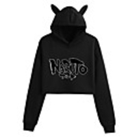 Inspired by Naruto Cosplay Crop Top Hoodie Polyester / Cotton Blend Letter Printing Crop Top For Men