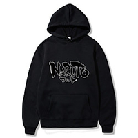Inspired by Naruto Cosplay Hoodie Polyester / Cotton Blend Letter Printing Hoodie For Men