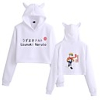 Inspired by Naruto Naruto Uzumaki Crop Top Hoodie Polyester / Cotton Blend Graphic Prints Printing Crop Top For Men