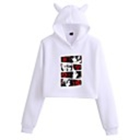 Inspired by Naruto Uchiha Crop Top Hoodie Polyester / Cotton Blend Graphic Prints Printing Crop Top For Men