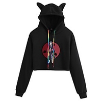 Inspired by Naruto Uchiha Itachi Crop Top Hoodie Polyester / Cotton Blend Graphic Prints Printing Crop Top For Men