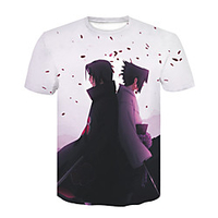 Inspired by Naruto Uchiha Sasuke Anime Cartoon 100% Polyester 3D 3D Harajuku Graphic T-shirt For Women