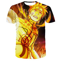Inspired by Naruto Uchiha Sasuke Anime Cartoon 100% Polyester 3D 3D Harajuku Graphic T-shirt For Women