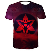 Inspired by Naruto Uchiha Sasuke Anime Cartoon 100% Polyester 3D 3D Harajuku Graphic T-shirt For Women