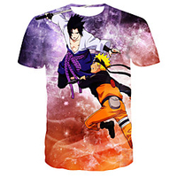 Inspired by Naruto Uchiha Sasuke Anime Cartoon 100% Polyester 3D 3D Harajuku Graphic T-shirt For Women