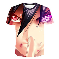 Inspired by Naruto Uchiha Sasuke Anime Cartoon 100% Polyester 3D Harajuku Graphic Kawaii T-shirt For Women
