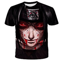 Inspired by Naruto Uchiha Sasuke Anime Cartoon 100% Polyester 3D Harajuku Graphic Kawaii T-shirt For Women