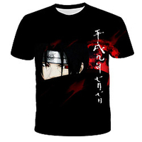 Inspired by Naruto Uchiha Sasuke Anime Cartoon 100% Polyester 3D Harajuku Graphic Kawaii T-shirt For Women
