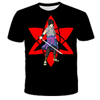 Inspired by Naruto Uchiha Sasuke Anime Cartoon 100% Polyester 3D Harajuku Graphic Kawaii T-shirt For Women