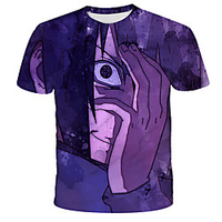 Inspired by Naruto Uchiha Sasuke Anime Cartoon 100% Polyester 3D Harajuku Graphic Kawaii T-shirt For Women