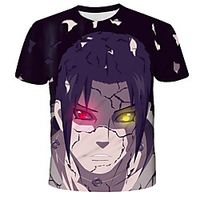 Inspired by Naruto Uchiha Sasuke Anime Cartoon 100% Polyester 3D Harajuku Graphic Kawaii T-shirt For Women