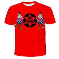 Inspired by Naruto Uchiha Sasuke Anime Cartoon 100% Polyester 3D Harajuku Graphic Kawaii T-shirt For Women