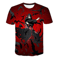 Inspired by Naruto Uchiha Sasuke Anime Cartoon 100% Polyester 3D Harajuku Graphic Kawaii T-shirt For Women