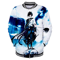 Inspired by Naruto Uchiha Sasuke Anime Cartoon Polyster Anime 3D Harajuku Graphic Outerwear For Men